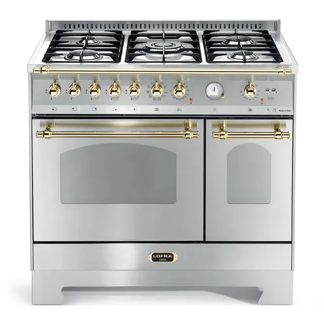 Lofra - Dolce Vita 90 cm (2 ovner) (Rustfri/Messing) Gass