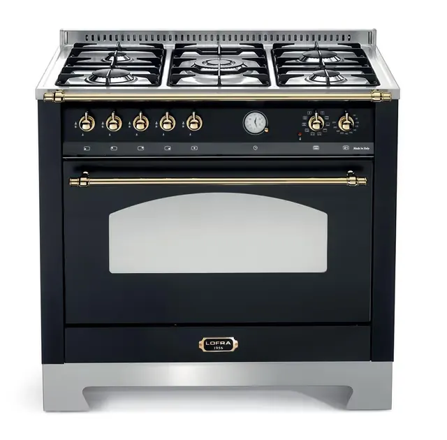 Lofra Dolce Vita 49551338 komfyr (90 cm, 1 ovn, Svart/Messing, Gass)