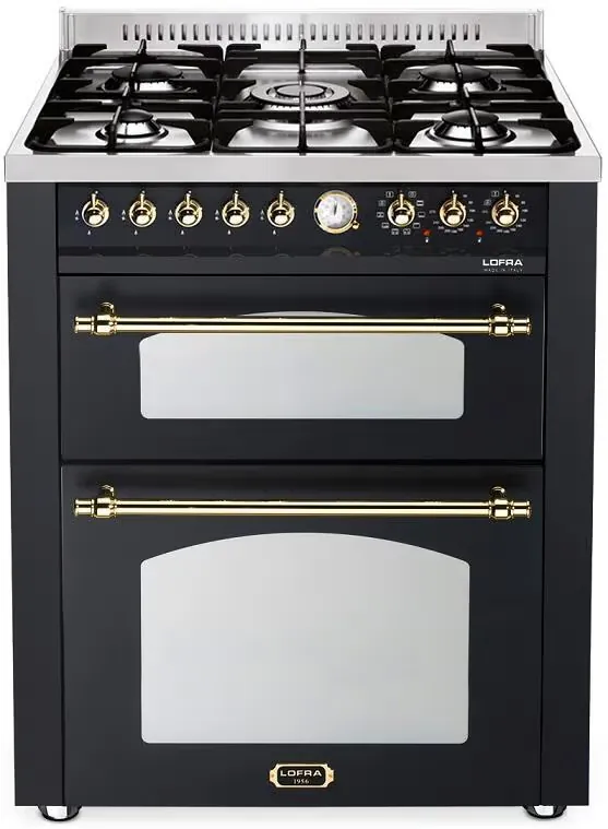 Lofra Dolce Vita 65813847 komfyr (2 ovner, Sort/Messing) Gass